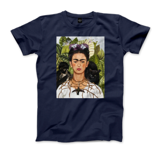 Frida Kahlo Self-portrait with thorn necklace and hummingbird art t-shirt-9