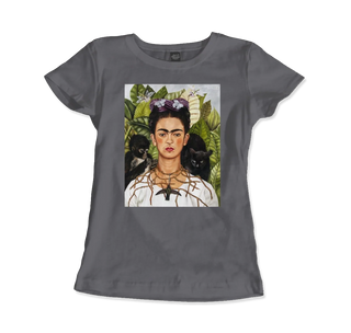 Frida Kahlo Self-portrait with thorn necklace and hummingbird art t-shirt-13
