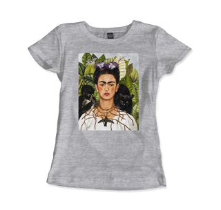 Frida Kahlo Self-portrait with thorn necklace and hummingbird art t-shirt-12