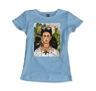 Frida Kahlo Self-portrait with thorn necklace and hummingbird art t-shirt-14