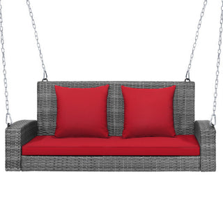 2-Person Patio PE Wicker Hanging Porch Swing Bench - Team Spirit Store USA 