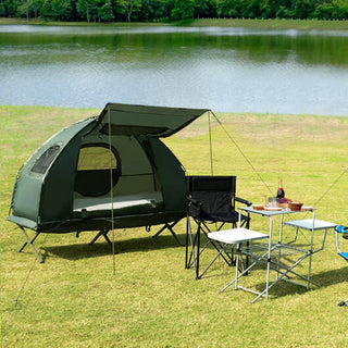 5-in-1 2-Person Foldable Outdoor Camping Tent Cot with Air Mattress and Sleeping Bag - Team Spirit Store USA 
