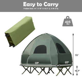 5-in-1 2-Person Foldable Outdoor Camping Tent Cot with Air Mattress and Sleeping Bag - Team Spirit Store USA 