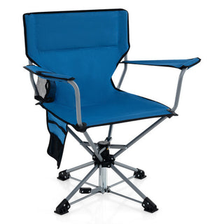 360 Swivel Hunting Chair Portable Foldable Hunting Chair with Mesh Cup Holder and Storage Pockets-Blue - Team Spirit Store USA 