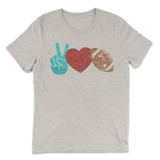 Peace Love Football Tee-0