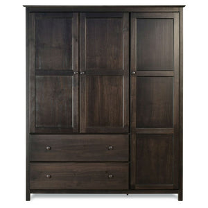 Espresso Wood Finish Bedroom Wardrobe Armoire Cabinet Closet - Team Spirit Store USA 