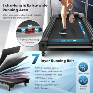 4.75 HP Folding Treadmill with Auto Incline and 20 Preset Programs-Black - Team Spirit Store USA 