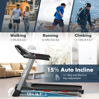4.75 HP Folding Treadmill with Auto Incline and 20 Preset Programs-Black - Team Spirit Store USA 