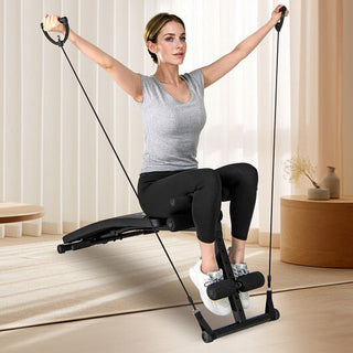 Adjustable Decline Sit Up Bench for Exercise for Home Gym with Speed Ball and 2 Resistance Bands-0
