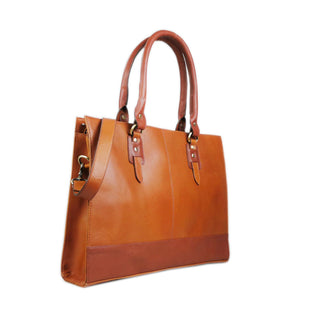 The Signature 17" Leather Bag, Tan-0