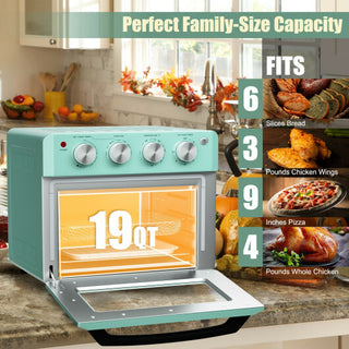 Costway 19 Qt Dehydrate Convection Air Fryer Toaster Oven with 5 Accessories-Green - Team Spirit Store USA 