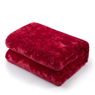 DaDa Bedding Luxury Romantic Red Lovely Hearts Dreamy Plush Faux Fur Throw Blanket (19) - Team Spirit Store USA 