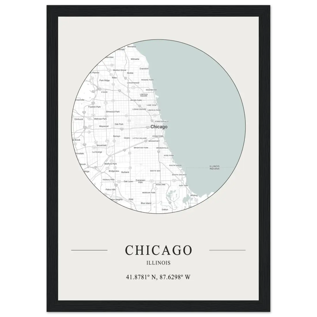Chicago, Illinois - Minimalist Map Poster-7