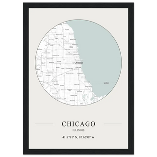 Chicago, Illinois - Minimalist Map Poster-7