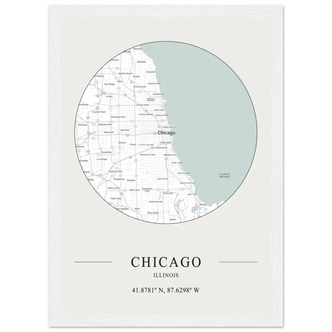 Chicago, Illinois - Minimalist Map Poster-8