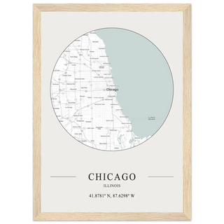 Chicago, Illinois - Minimalist Map Poster-6