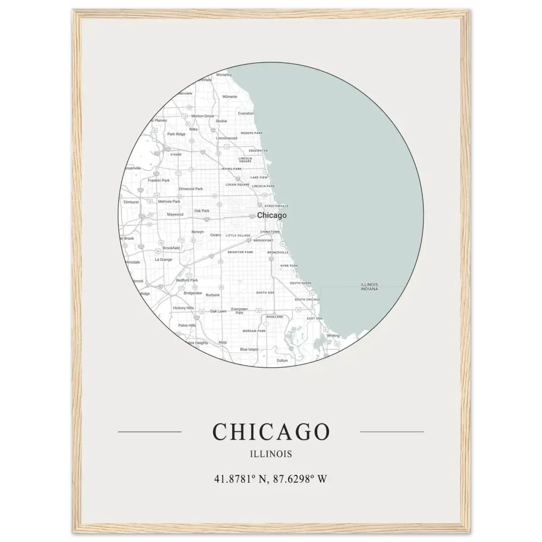 Chicago, Illinois - Minimalist Map Poster-4