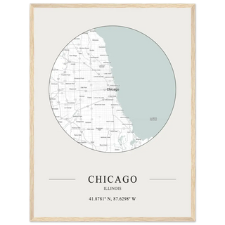 Chicago, Illinois - Minimalist Map Poster-4