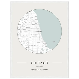 Chicago, Illinois - Minimalist Map Poster-3