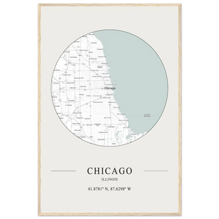 Chicago, Illinois - Minimalist Map Poster-0