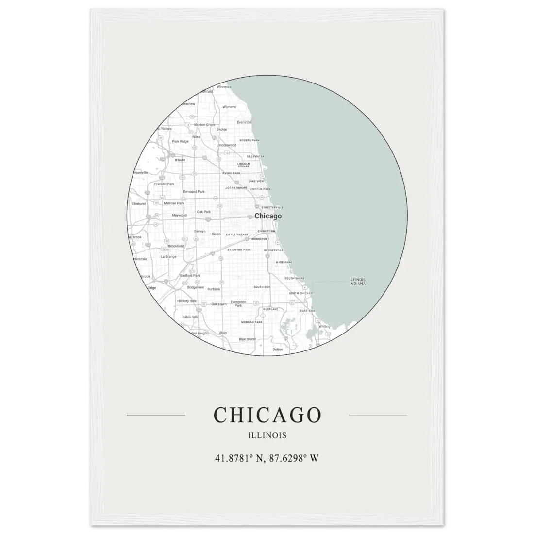 Chicago, Illinois - Minimalist Map Poster-11