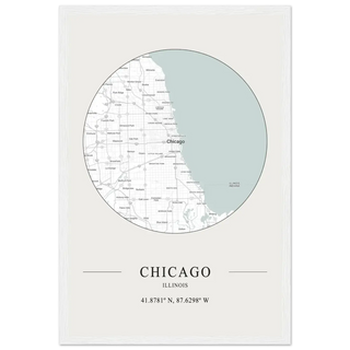 Chicago, Illinois - Minimalist Map Poster-11