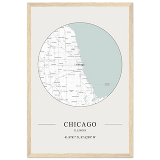 Chicago, Illinois - Minimalist Map Poster-9