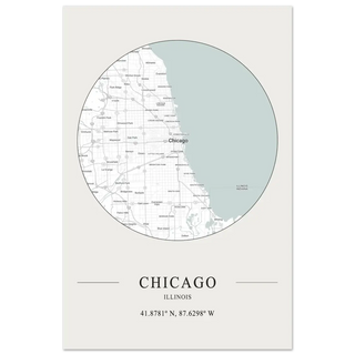 Chicago, Illinois - Minimalist Map Poster-5
