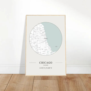 Chicago, Illinois - Minimalist Map Poster-1