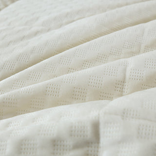 DaDa Bedding Dreamy Soft Velvet Ivory White Plush Velour Tufted Quilted Comforter Set (JHW861) - Team Spirit Store USA 