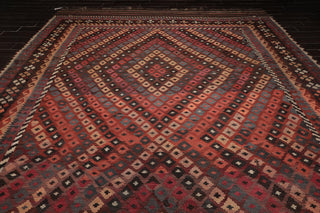 10'5" x 16' Palace Antique Hand-Woven Wool Turkish Afghan Kilim Area Rug Rust-2