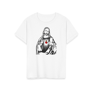 Jesus Christ Minimalist Design with Sacred Heart T-Shirt-9