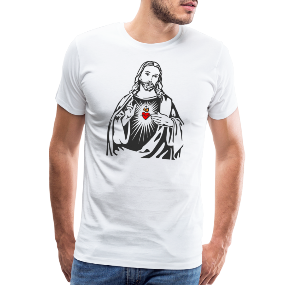 Jesus Christ Minimalist Design with Sacred Heart T-Shirt-2
