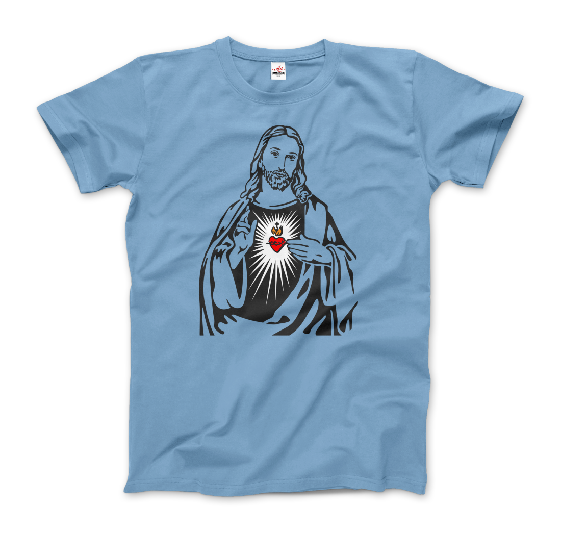 Jesus Christ Minimalist Design with Sacred Heart T-Shirt-7