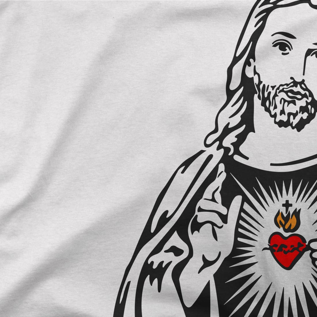 Jesus Christ Minimalist Design with Sacred Heart T-Shirt-1