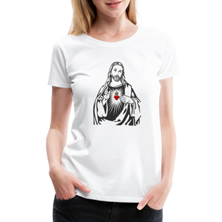 Jesus Christ Minimalist Design with Sacred Heart T-Shirt-4