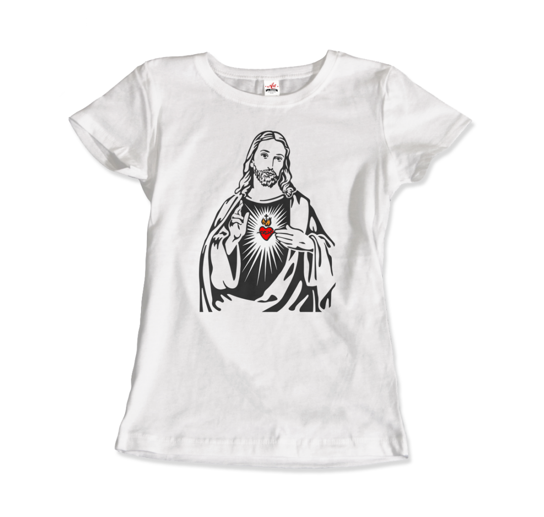 Jesus Christ Minimalist Design with Sacred Heart T-Shirt-3
