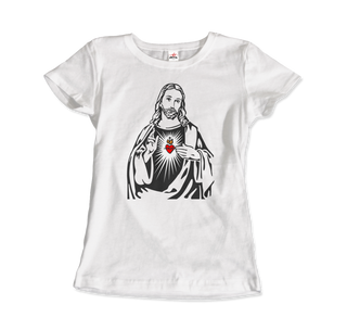 Jesus Christ Minimalist Design with Sacred Heart T-Shirt-3