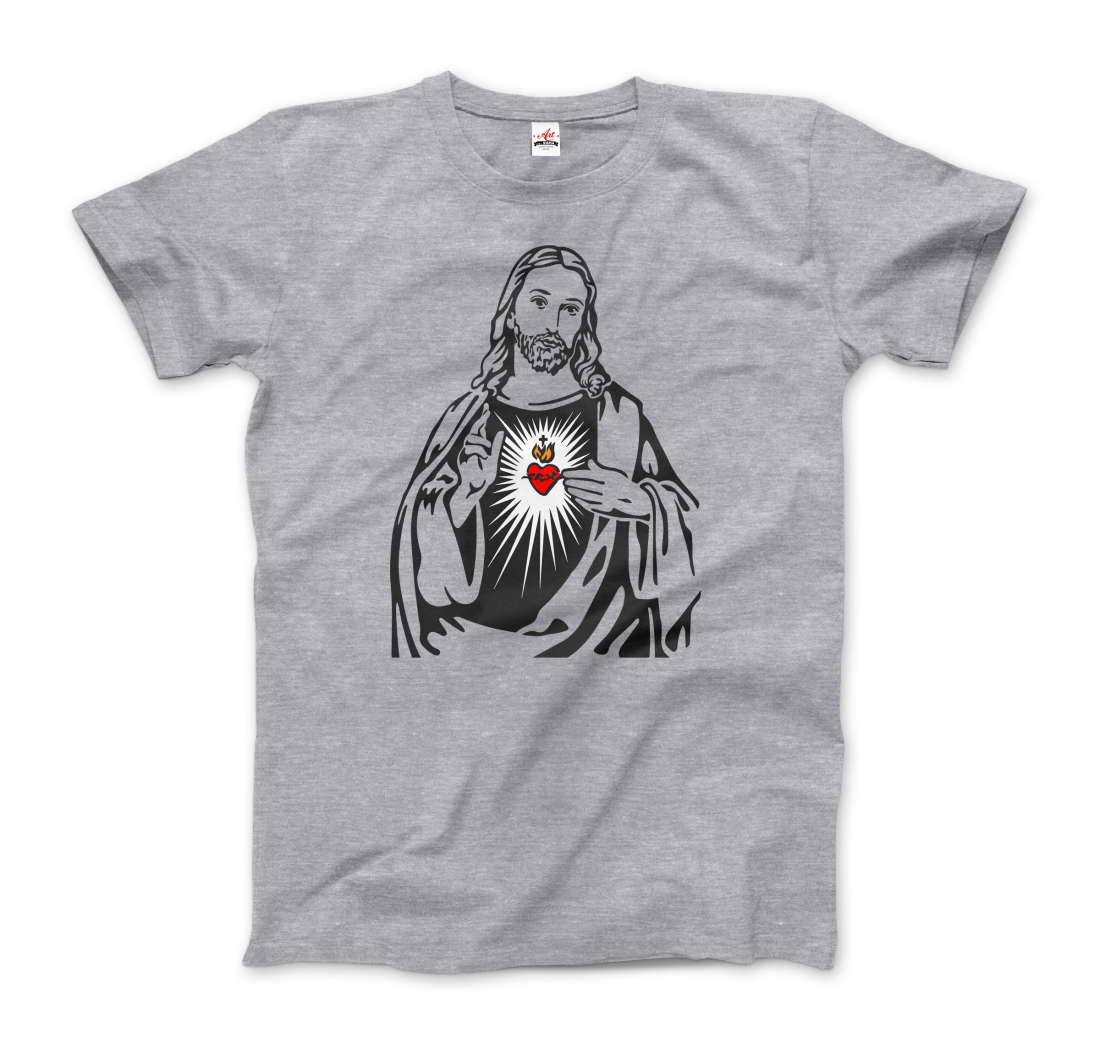 Jesus Christ Minimalist Design with Sacred Heart T-Shirt-5