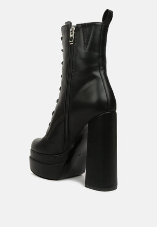 Meows Faux Leather High Heel Platform Ankle Boots-4