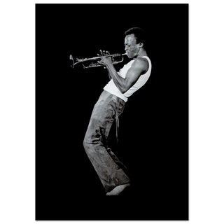 Miles Davis Playing his Trumpet Artwork Poster-12