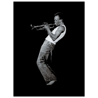 Miles Davis Playing his Trumpet Artwork Poster-5