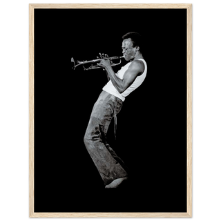 Miles Davis Playing his Trumpet Artwork Poster-11