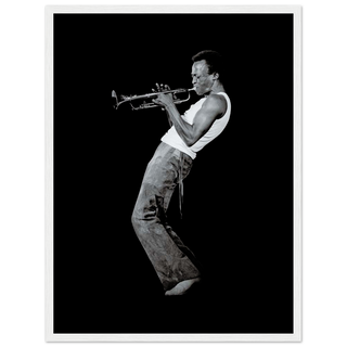Miles Davis Playing his Trumpet Artwork Poster-15