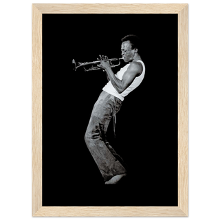 Miles Davis Playing his Trumpet Artwork Poster-2