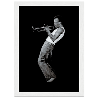 Miles Davis Playing his Trumpet Artwork Poster-13