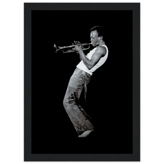 Miles Davis Playing his Trumpet Artwork Poster-0