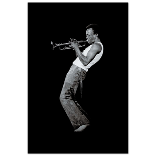 Miles Davis Playing his Trumpet Artwork Poster-6