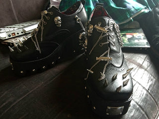 Skull Shoes With Spikes Women's - Team Spirit Store USA 