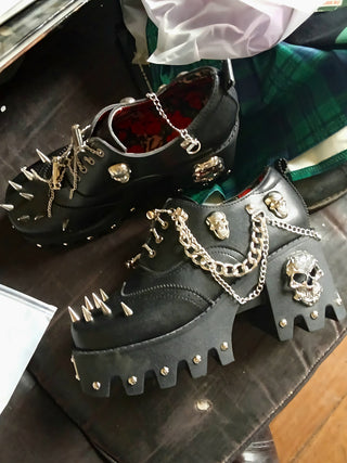 Skull Shoes With Spikes Women's - Team Spirit Store USA 